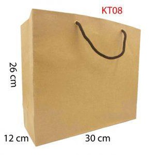 Combo 100 Túi giấy kraft trơn KT08 ( 26 x 30 x 12 cm)