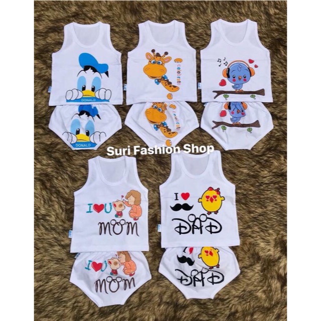 Set 5 bộ chip in hình đáng yêu cho bé trai -bé gái
