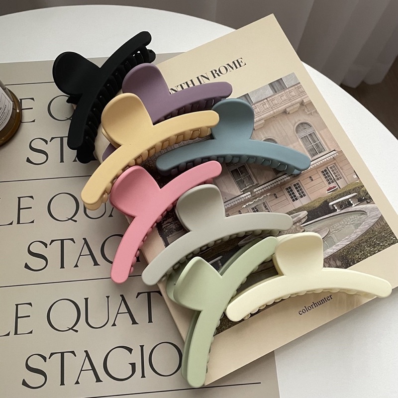 Kẹp bấu tóc nhựa lông màu pastel đơn giản thời trang  TÍM STORE phong cách nữ tính hàn quốc