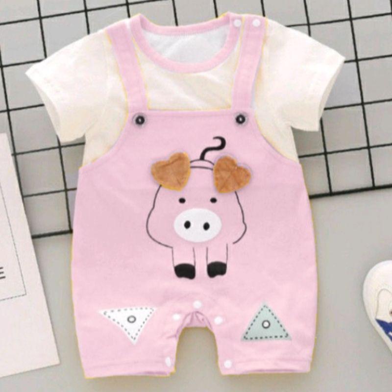 Bộ bodysuit cho bé trai bé gái body đùi Yếm cộc tay chất Cotton mềm mịn mẫu quần áo sơ sinh cho bé từ 0-12 tháng