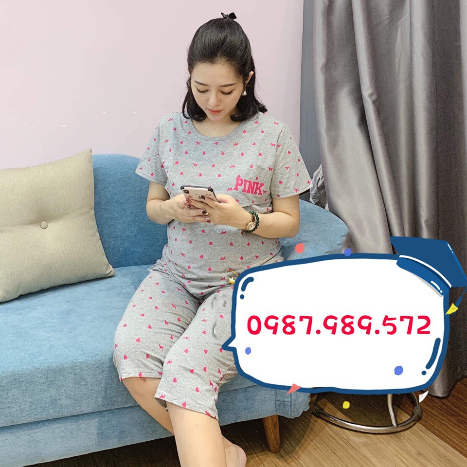 Bộ bầu pink- bộ ngố mở lắp mặc bầu và sau sinh