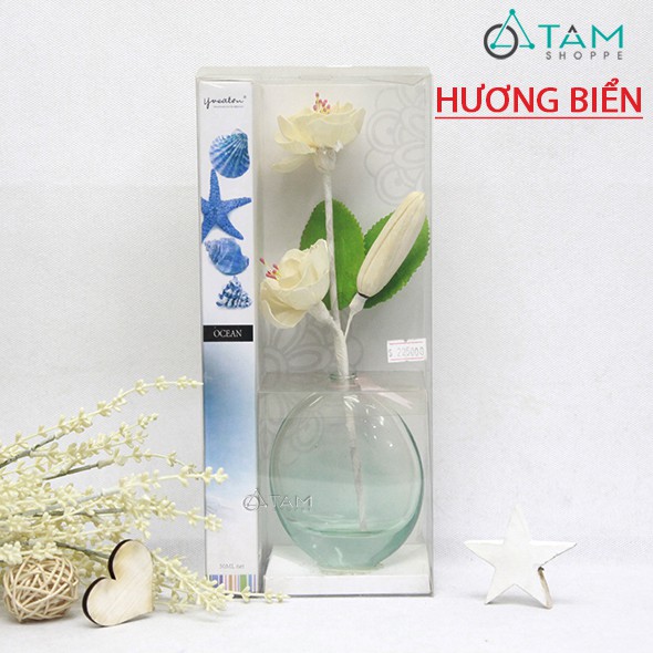 [SẴN TINH DẦU] Hoa tinh dầu tự khuếch tán lọ màu trong suốt