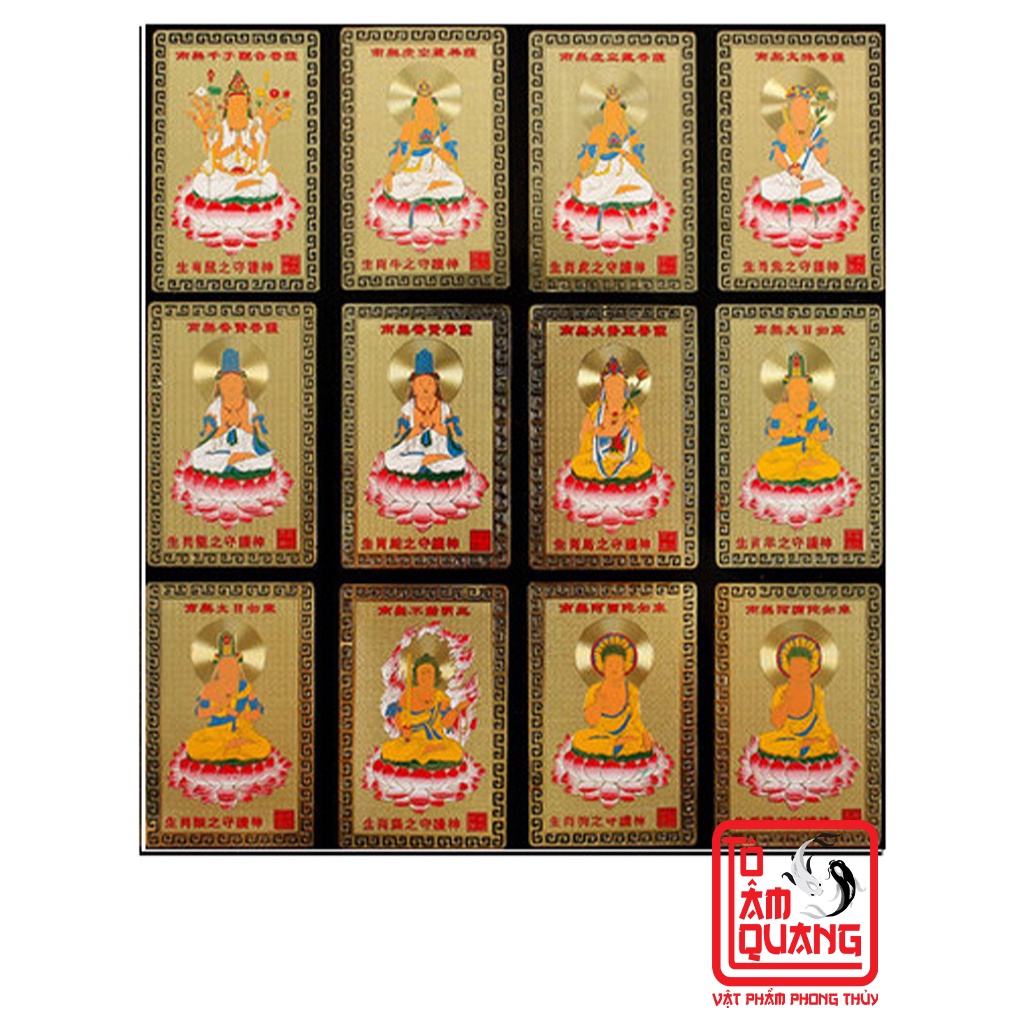 Thẻ đồng vàng Phật bản mệnh 12 con giáp bỏ túi ví,ốp điện thoại mang lại bình an may mắn tài lộc-phong thủy TÔ TÂM QUANG