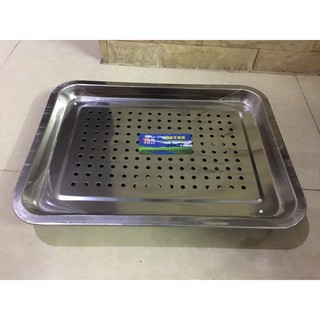 Khay úp ly inox vuông -trung-20x27cm lớn-27x36cm