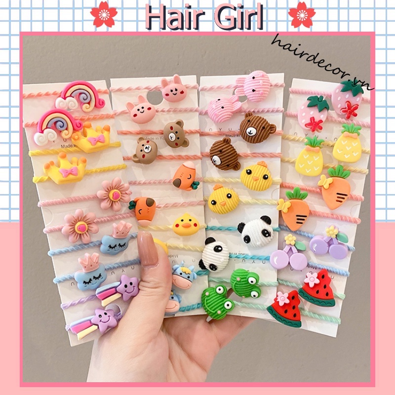 Dây buộc tóc cao su cỡ nhỏ dễ thương phong cách Hàn Quốc cho bé