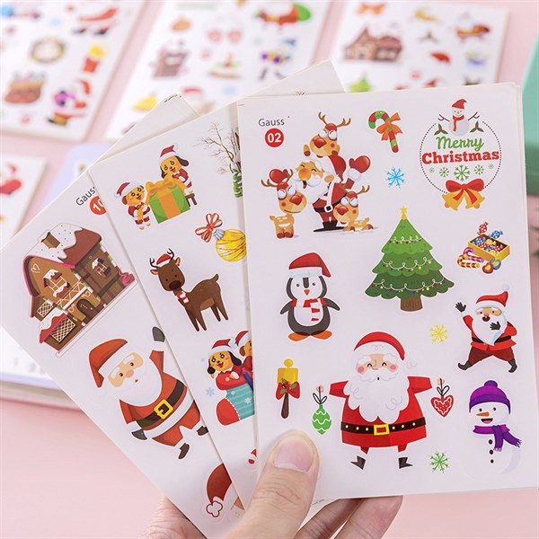 10 tờ Sticker dán Noel dễ thương - quà giáng sinh