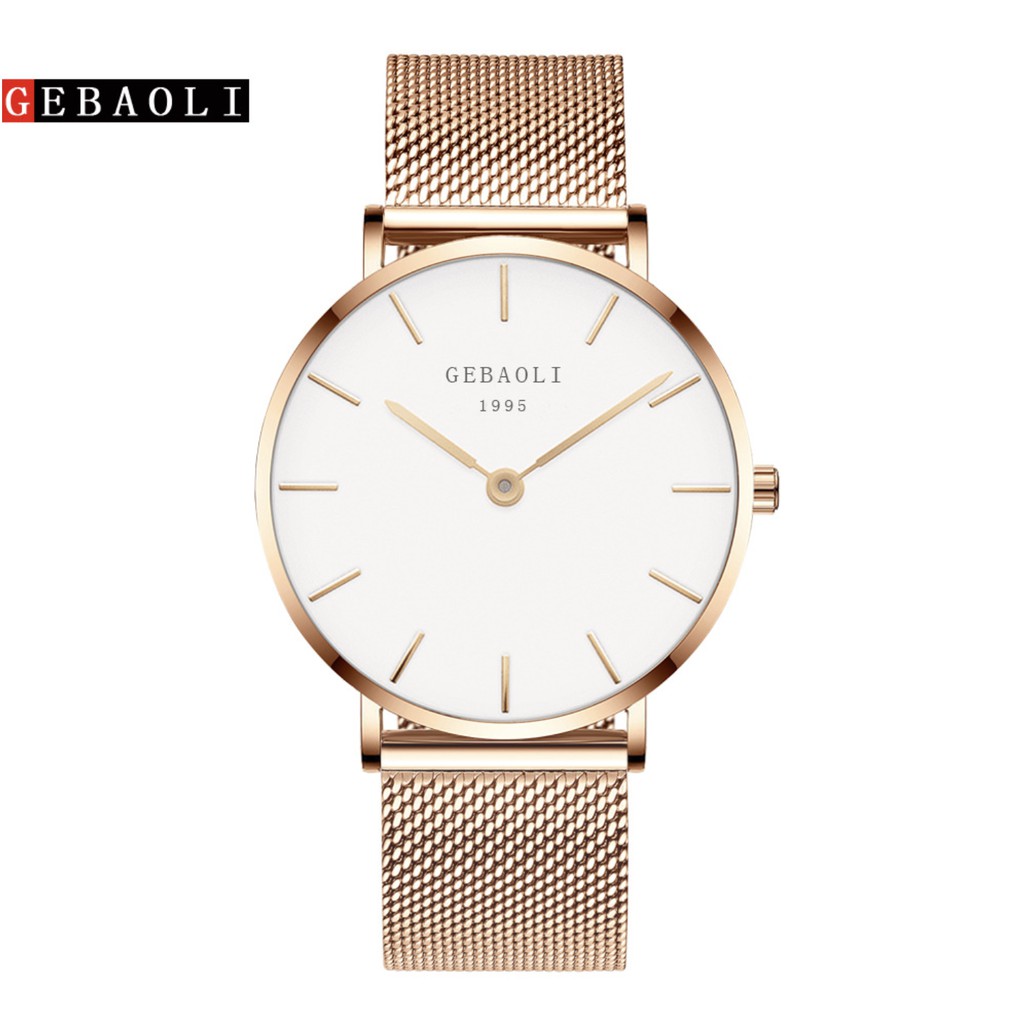 Đồng hồ nam GEBAOLI 1995 thời trang, lịch lãm, dây thép nhuyễn tuyệt đẹp, mặt mỏng, 2 kim độc đáo ( Mã: AGEB01 )