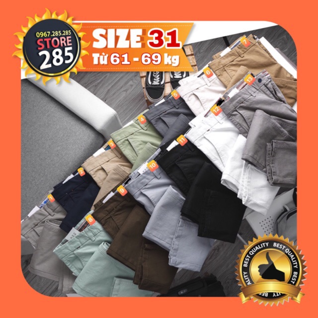🏆SIZE 31🏆 CHẤT LƯỢNG 🔥 Các mẫu Quần Kaki vnxk store285 S31L1 cao cấp - co giãn - Slimfit