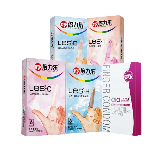 Bao cao su ngón tay Les -D có gai - hộp 8 bao