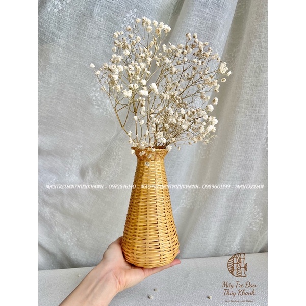 Lọ hoa bằng tre, lọ cắm hoa decor