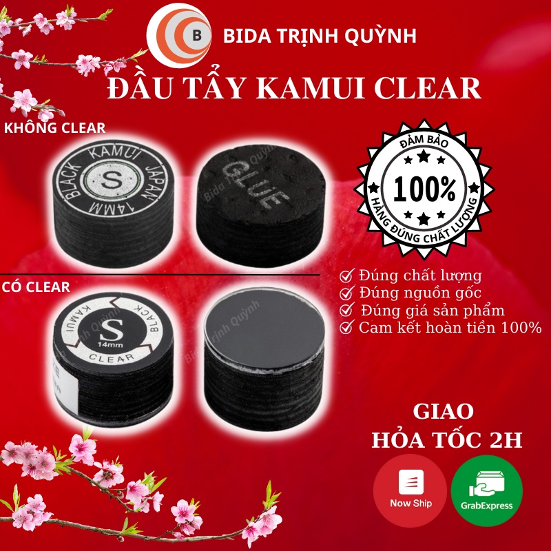 Đầu cơ/ Đầu Tẩy KAMUI Clear cao cấp nhiều lớp phù hợp với tất cả các loại cơ/gậy BIDA