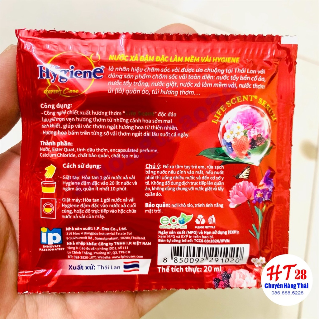 Nước Xả Hygiene Thái Lan Nước xả vải đậm đặc- Siêu thơm sử dụng tiết kiệm, an toàn cho da, Huongthao28 - NG19