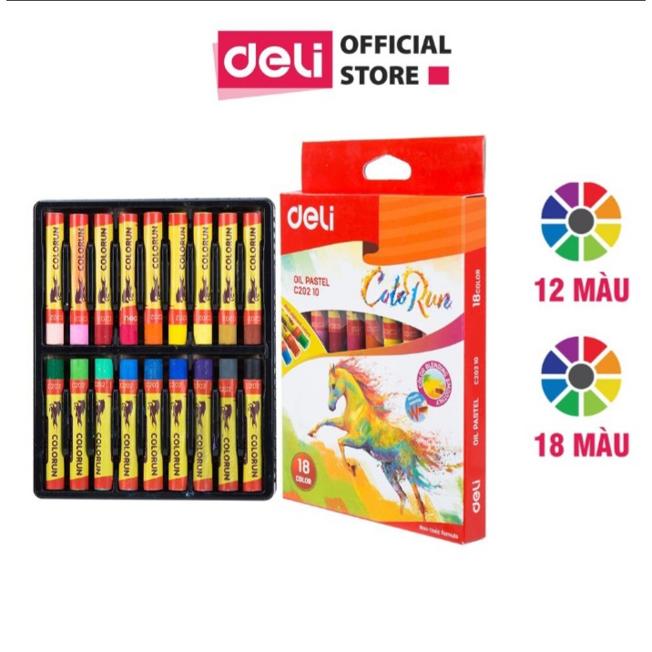 Bút sáp dầu 18 màu Deli EC20210