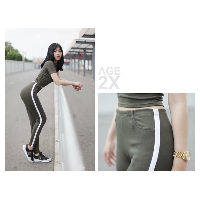 Quần legging 1 sọc to