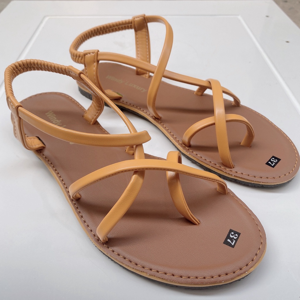 Sandal nữ đế bệt, sandal chiến binh, quai mảnh vuông, xỏ ngón, đi biển đi học, đi làm tại văn phòng-1000030