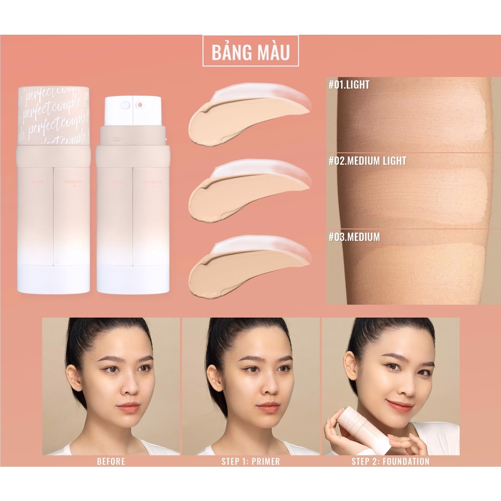 Kem Nền Mịn Lì Đa Chức Năng Lemonade Perfect Couple Dual Foundation SPF 30+/PA +++ 30ml Hàn Quốc