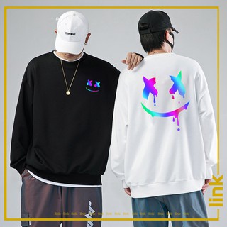 Áo Sweater cao cấp MẶT MARSHMELLO nỉ bông dáng rộng Unisex (Đen, Trắng)