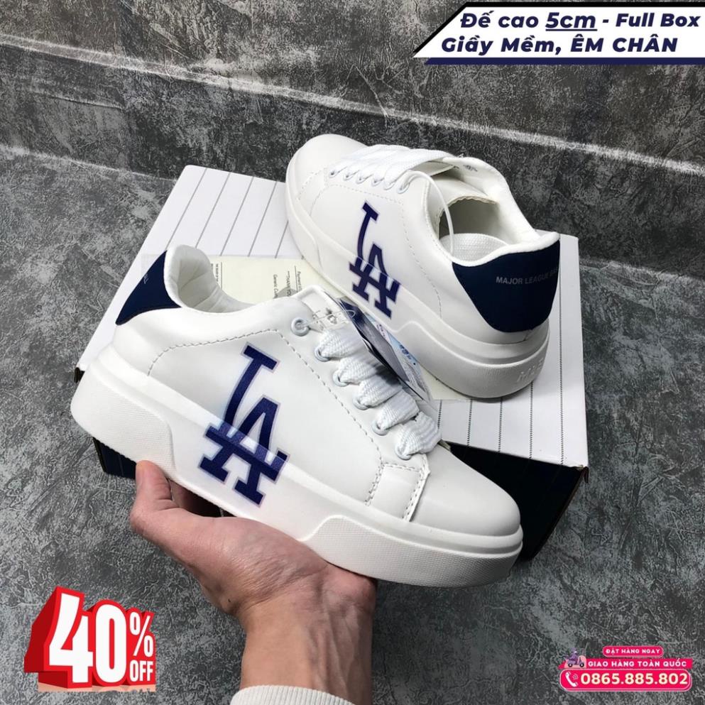 Giày thể thao nam  Giày thể thao nữ MC Queen mix MLB NY màu đen độn đế cao cấp hot trend 2022 Full Box