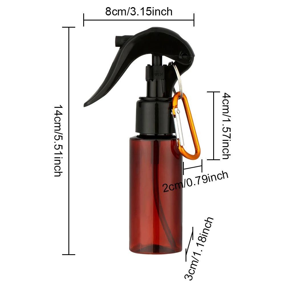 Bình xịt phun sương bằng nhựa trong suốt kèm móc khóa nhỏ gọn tiện dụng mang theo khi đi du lịch