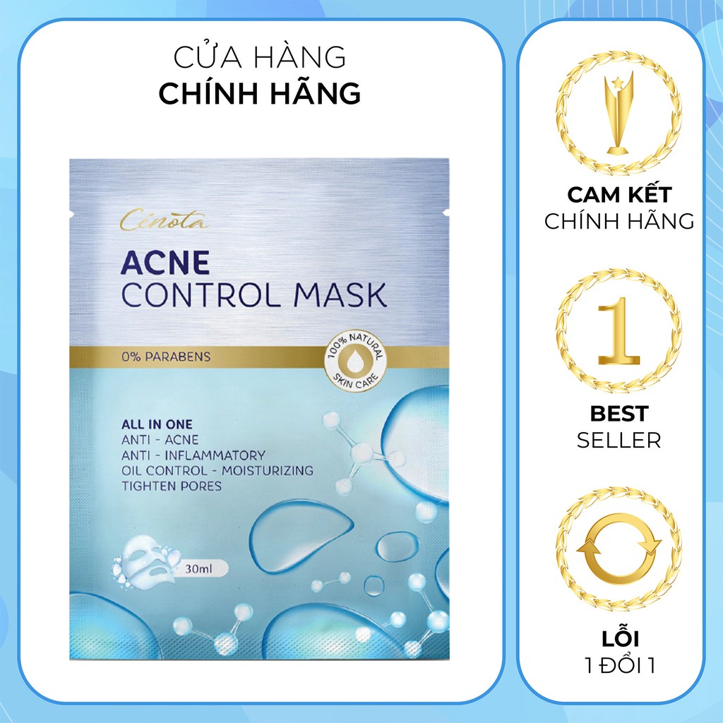 Mặt nạ ngừa mụn từ thiên nhiên, mặt nạ ngừa mụn Cénota Acne Control Mask 30ml CN05