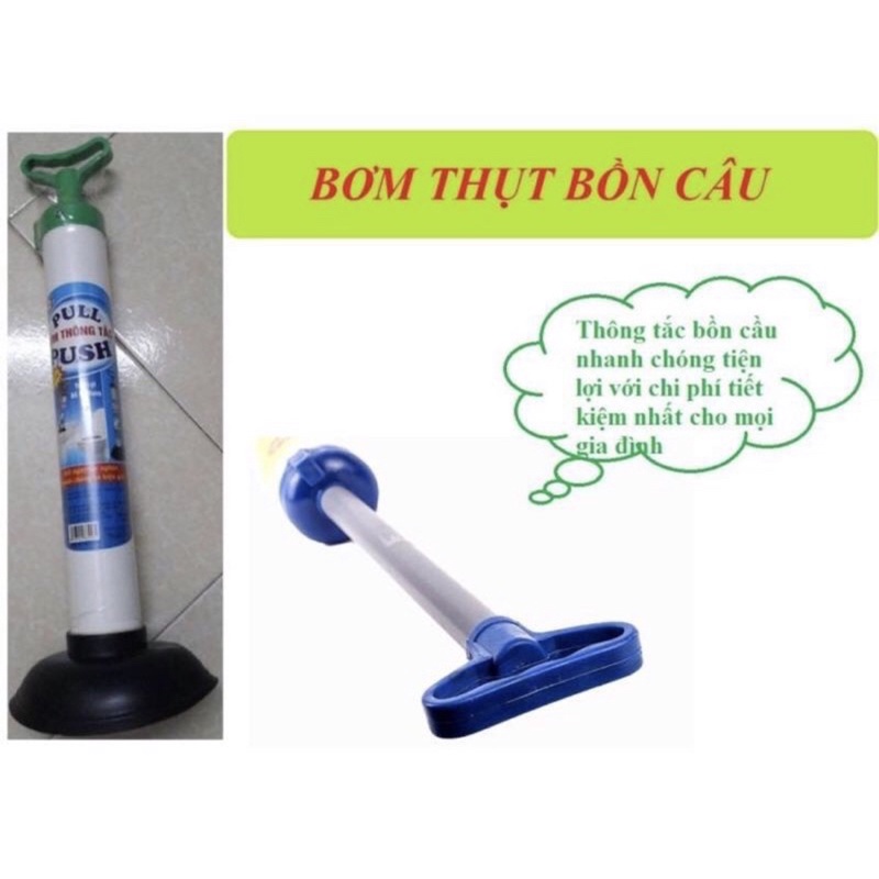 [COMBO] Bơm thông tăc bồn cầu + 1gói thông tắc + 1gói men bể phốt