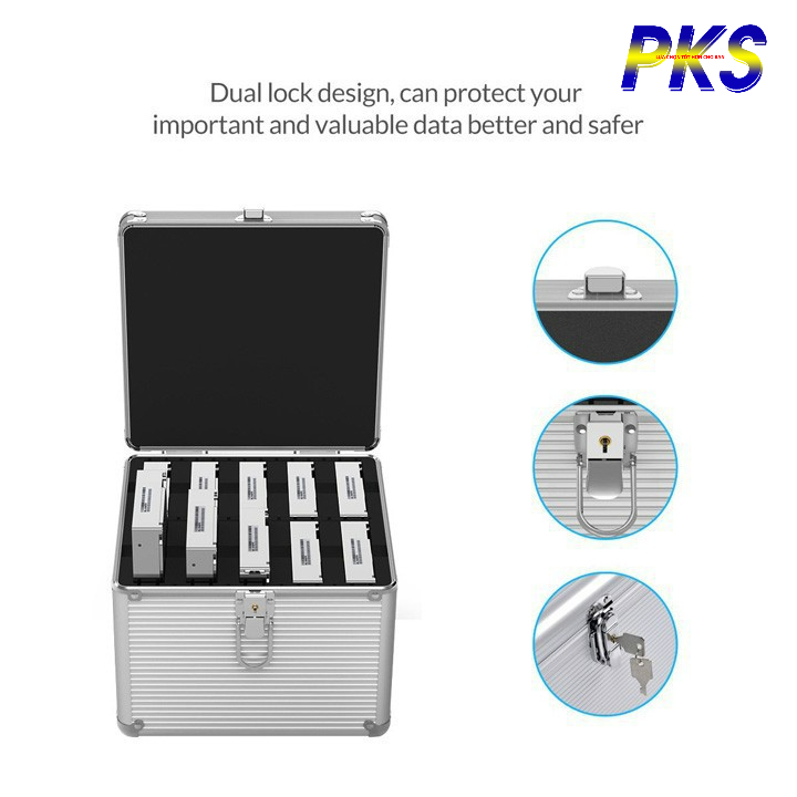 Hộp Bảo Vệ 5/10 Ổ Cứng 3.5 ORICO BSC35-10 vỏ Nhôm chống nước Có Khóa cao cấp chính hãng