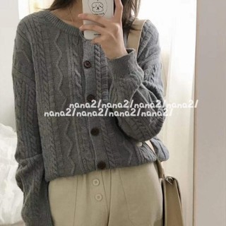 Cardigan len vặn thừng khuy
