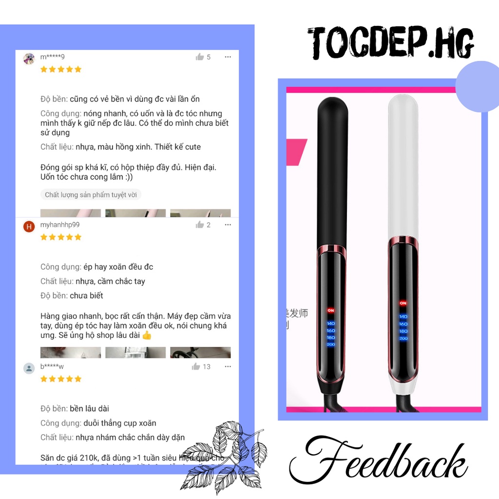 Máy ép duỗi tóc, uốn xoăn tóc Hàn Quốc 3in1 , là tóc cao cấp, máy duỗi tóc Cao cấp NA-8868 Tocdep.hg