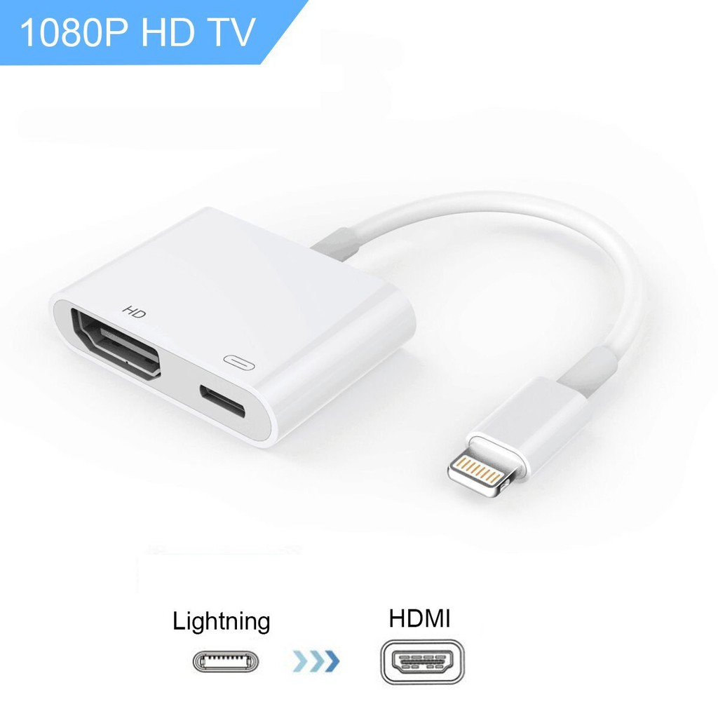 Cáp Chuyển Đổi Lightning Sang Hdmi Av / Hdtv Tv 2020 Cho Iphone Ipad 8x7 / Ios 11 / 12 13