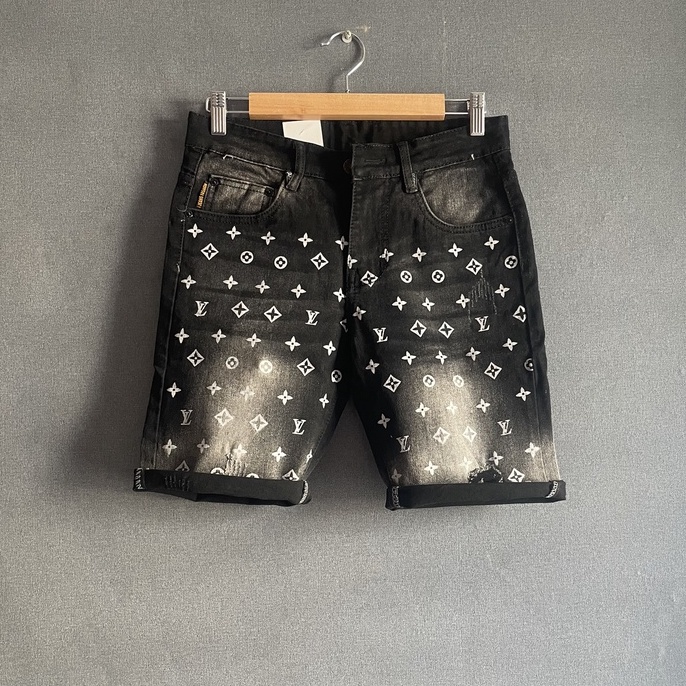 Quần Short Jean Nam màu xanh rách thời trang Muradfashion, Quần bò ngố nam không co giãn NT358