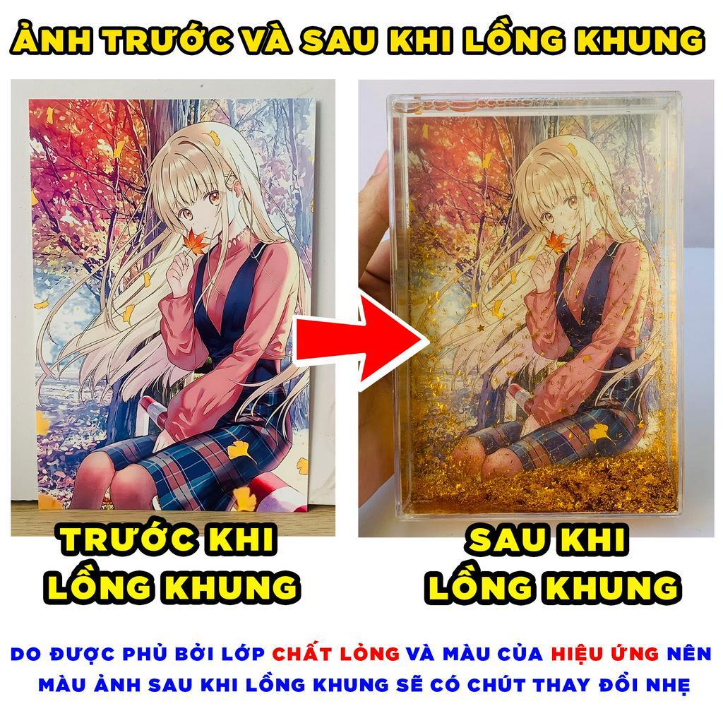 Khung ảnh chất lỏng để bàn hiệu ứng kim tuyến lấp lánh nhiều màu khác nhau Anime Manga Light Novel Thiên sứ nhà bên (2)