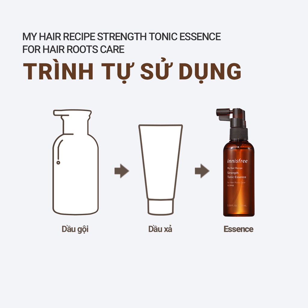 [Mã COSIF05 giảm 10% đơn 400K] Xịt dưỡng tóc innisfree My Hair Recipe Strength Tonic Essence For Hair Roots Care 100ml