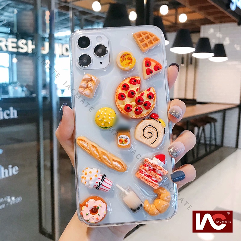 Ốp Điện Thoại Chống Sốc Hình Bánh pizza 3d Cho iphone 15pro max 14 promax 14 plus 12 13 pro max 11 xr x max