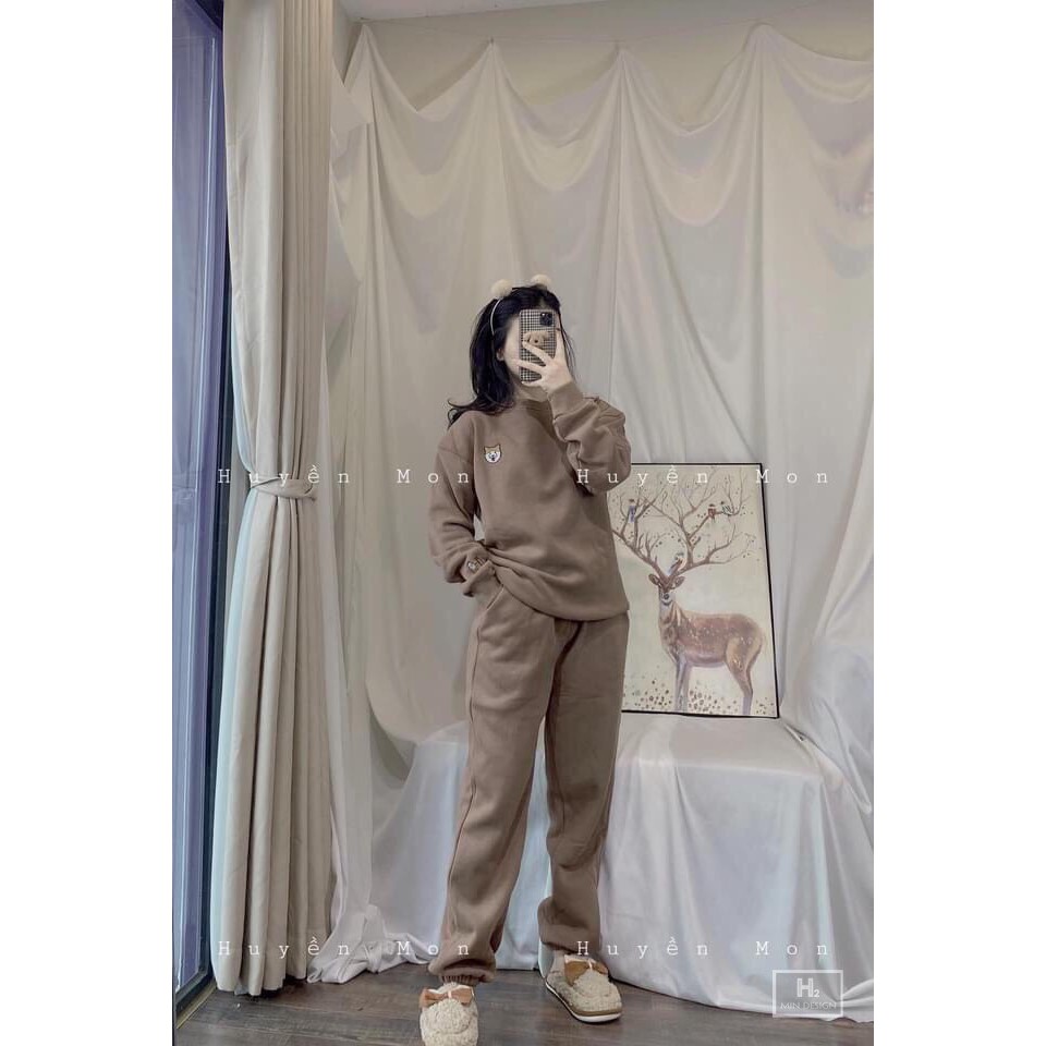 Bộ Mèo Thêu Siêu Cute Nữ Free Ship Toàn Quốc, Bộ Đồ Free Size Form Thụng Mặc Đi Chơi Cực Xinh Chất Liệu Xịn Xò