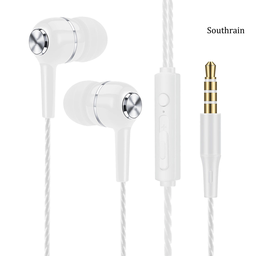 Southrain Wired Microphone Earphones Heavy Bass In-ear Universal Mobile Phone Game Earplug