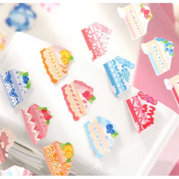 Tấm sticker Yuxian Today's cake hình dán trang trí sổ tay | BST083