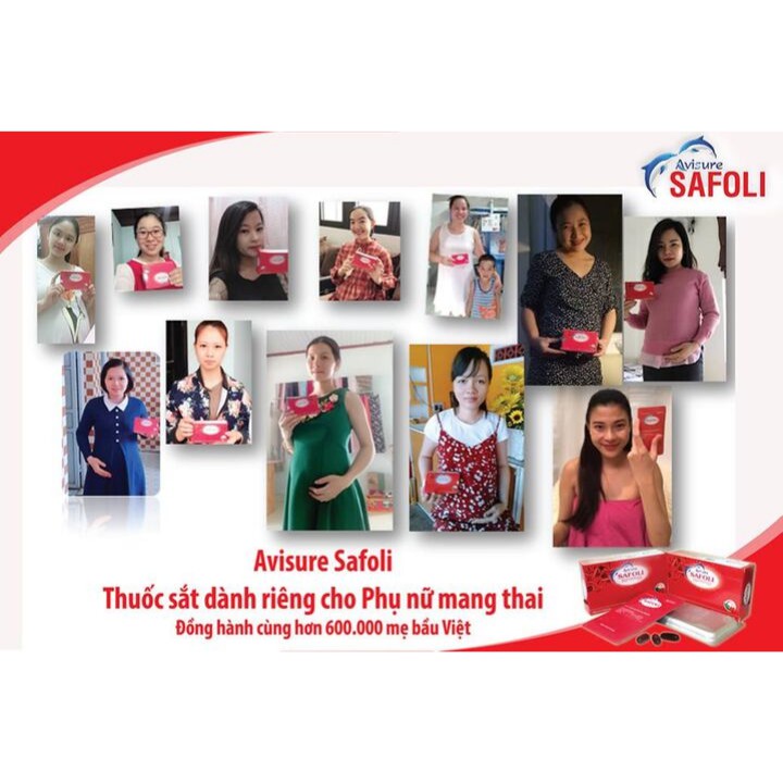 Avisure Safoli - sắt cho phụ nữ mang thai và người thiếu máu hoặc có nguy cơ thiếu máu( Hộp 30 - 60 Viên) | BigBuy360 - bigbuy360.vn