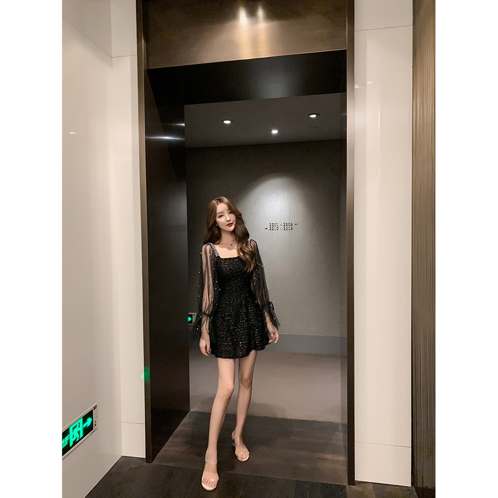 Đầm liền thân tay voan Đ03