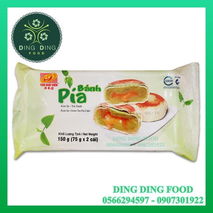 [ Combo 2 Bịch ] Bánh Pía Kim Sa Trà Xanh Trứng 150g ( 1 Bịch 2 Cái Bánh To ) Tân Huê Viên - DING DING FOOD