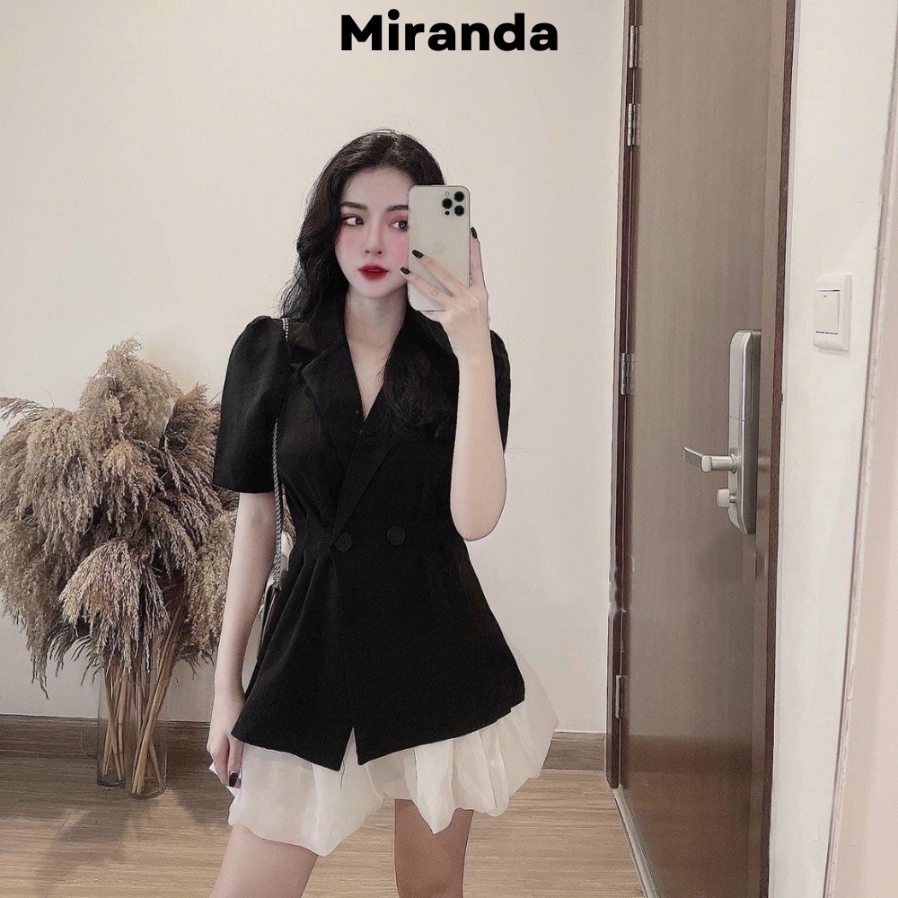 Set áo Blazer chân váy nữ Miranda Bộ đầm Vest nữ Công Sở mix chân váy bí phong cách Hàn Quốc đi làm đi chơi xinh xắn 014 | BigBuy360 - bigbuy360.vn