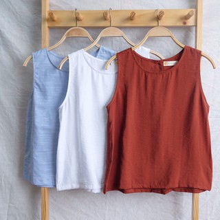 Áo sát nách nút sau lưng Đơn giản Freesize Vintage Thời trang Nữ Áo ba lỗ by Góc của Lam