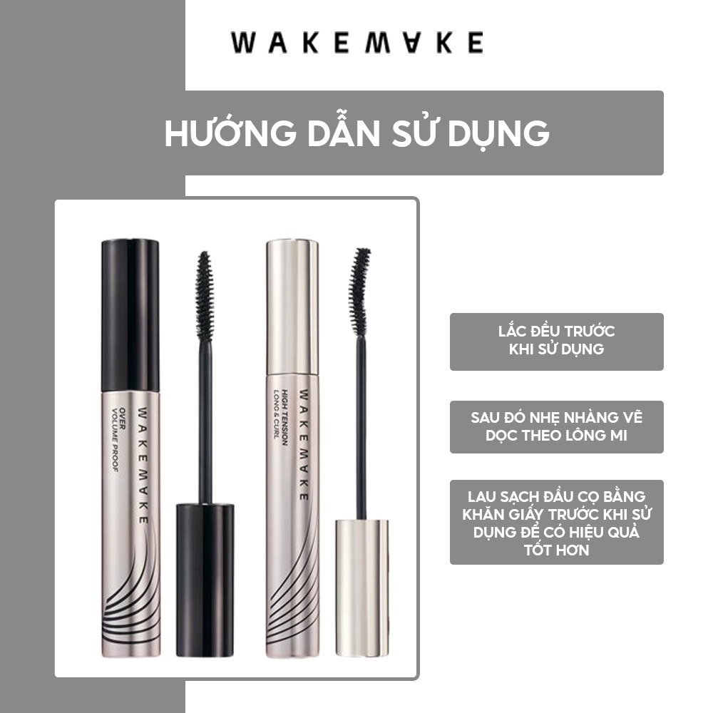 Chuốt mi lâu trôi WakeMake Over Volume Proof Mascara Black 1+1 (2202) 8g