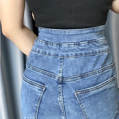 Quần Jeans Denim Lưng Siêu Cao Giấu Bụng - Tôn Chân Dài