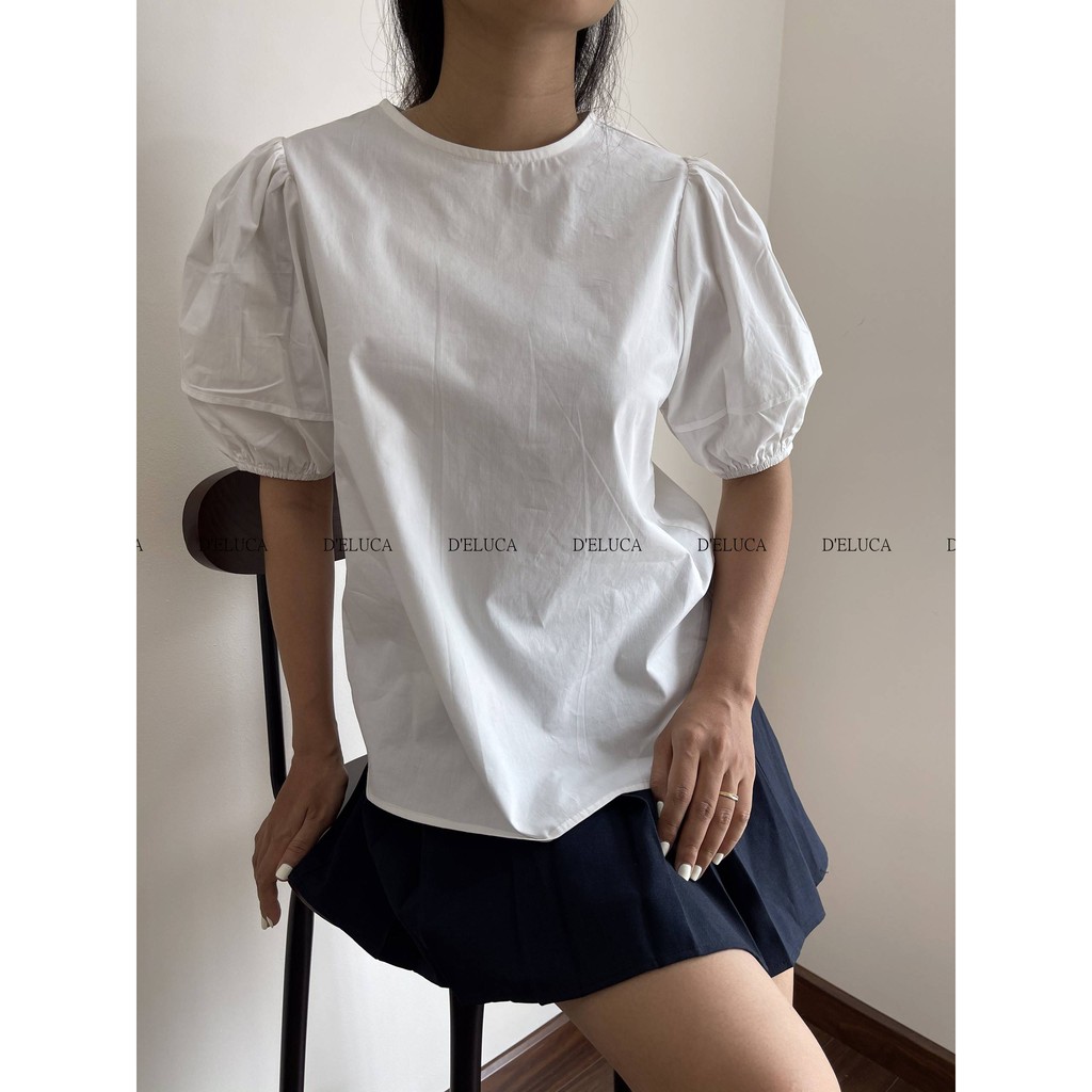 [Hình+Video Thật] Áo Kiểu Nữ Tiểu Thư Cổ Tròn Tay Bồng Dễ Thương Thời Trang Hàn Quốc | BigBuy360 - bigbuy360.vn