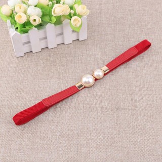 Thắt Lưng Mỏng Co Giãn Đính Ngọc Trai Thời Trang Cho Nữ