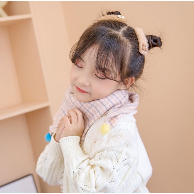 bộ combo set 2 chiếc cặp tóc lôngmàu vintage họa tiết xinh xắn dễ thương phong cách Hàn Quốc