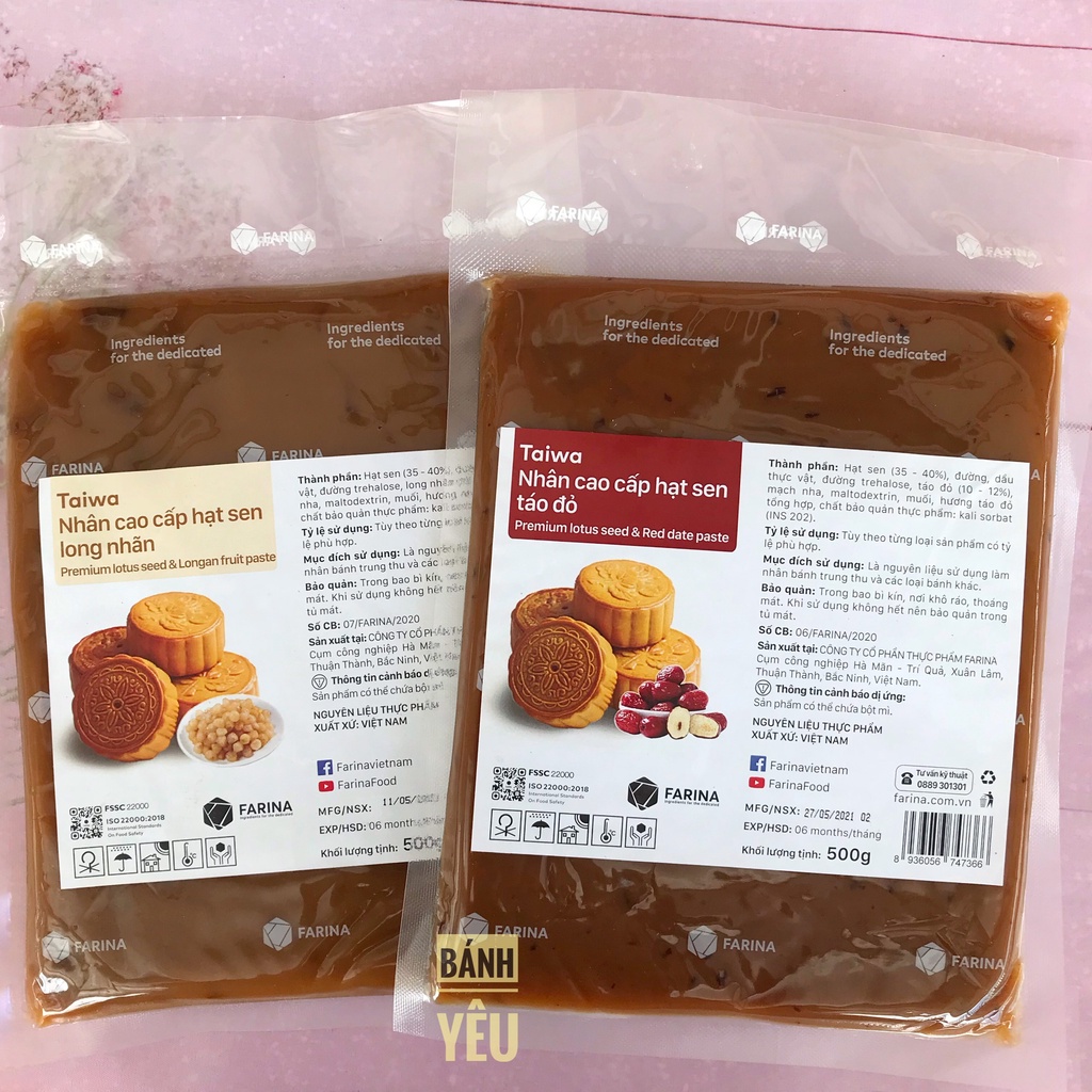 [Tặng 10 tem nhân] Nhân Bánh Trung Thu Sên Sẵn Farina Cao Cấp Thơm Ngon