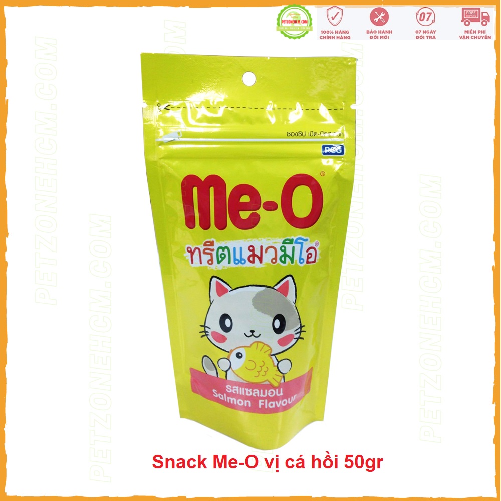 50g Snack bánh thưởng Me-O ️ FREESHIP ️ gói MeO 50gr vị cá hồi,vị tôm, cá ngừ gà và trứng cho mèo