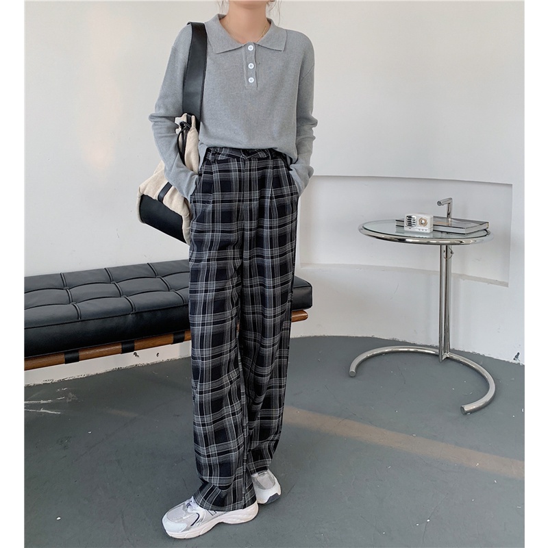 SUXI Áo Polo Dệt Kim Tay Dài Dáng Ôm Phong Cách Hàn Quốc Thời Trang Cho Nữ