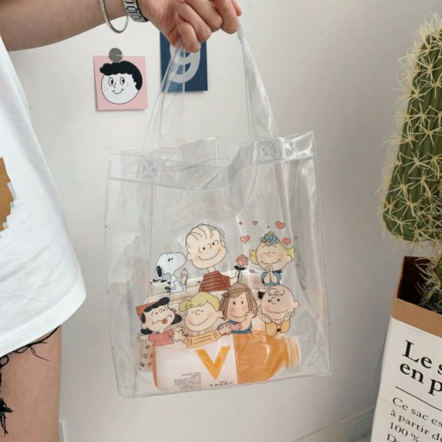 Túi tote trong suốt Snoopy tiện lợi đựng Doll, Bomb